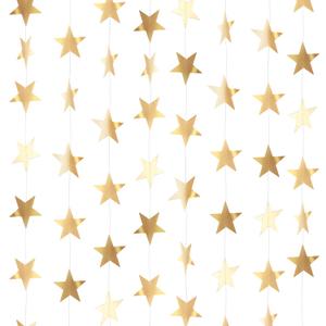 Patelai Glitter Star Garland Banner 2026 Graduation Decor 130 Feet Star Hanging Banner Twinkle Backdrop for Party Birthday Classroom Wedding Supplies(Champagne Gold)
