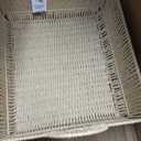 Simplify Small Shelf Storage Basket | Dimensions: 11.4"x 6.5"x4.5" | 2 Carry Handles | Vertical Weave Design | Paper Rope Material | Great for Living Spaces | Great For Storage and Display