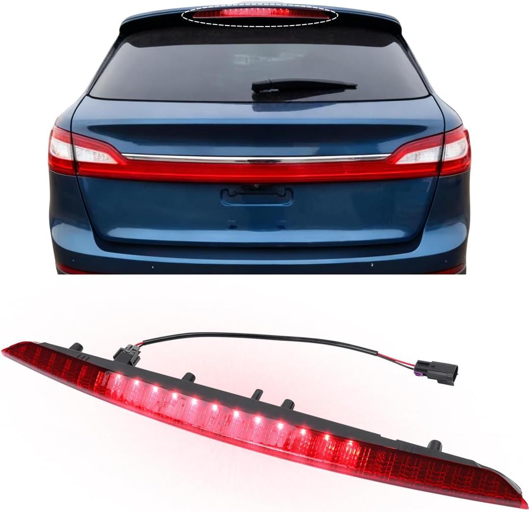 FA1Z13A613AB Third Brake Light Assembly Compatible with Lincoln MKX 2016 2017 2018 3rd Brake Light LED High Mount Stop Light Lamp with Harness Replace# FA1Z-13A613-AB Rear Center Brake Light