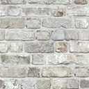 Naphite Gray Brick Wallpaper Peel and Stick 3D Faux Brick Contact Paper for Walls Grey White Self Adhesive Textured Removable Wallpaper Fireplace Kitchen Backspash Waterproof Bathroom 78.7inL 17.3inW