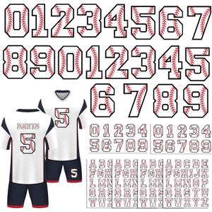 Dazoratix Baseball Iron on Transfers - 144 Pcs Letters and Numbers A-Z DTF Ready to Press Large Small 0-9 Heat Patches Stickers Vinyl Sport Jersey Decals for T Shirts Clothing Hat DIY Craft Decoration