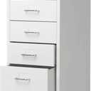 MIOCASA 5 Drawer Metal File Cabinet Mobile Underdesk Chest for Home Office (White)