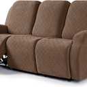 VANSOFY Recliner Cover, 3-Pieces Stretch Reclining Couch Covers with Pockets Reclining Sofa Slipcovers 3 Seater Soft Washable Furniture Protector for Dogs Cats(Light Coffee)
