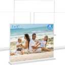 Acrylic Picture Frame 5x7 inches, 4 Pack Clear Plastic Picture Frames Holder Standing,Double Sided Picture Desktop Display for Photo Home Office - Horizontal (7x5")