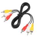 RCA Audio Video Composite Cable, AV Cable Red/White/Yellow 3 Male to 3 Male for TV, DVD, VCR, Projector, Amplifier, Speaker, Satellite, Home Theater Receivers