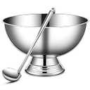 Geetery 3 Gallon 12L Stainless Steel Champagne Bucket Punch Bowl with Ladle Ice Bucket for Parties Metal Wine Bowl with Base Large Size Ice Bowl for Wine Beer Home Bar Parties