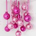 24 Set Pink & Hot Pink Round Foil Balloons, 18 Inch Giant 4D Ball Metallic Mylar Balloons Kit with Bows & Ribbons for Ceiling Hanging Birthday Graduation Bachelorette Anniversary Party Decorations