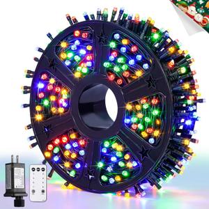 JMEXSUSS 400 LED Christmas Lights Outdoor Decorations, 132ft Multicolor Christmas Tree Lights with Remote, Indoor String Lights Plug in for House Christmas Bush Decor