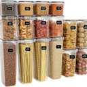 Yieach Air Tight Pantry Storage Containers -16 PCS With Label - BPA Free Plastic Airtight Food Storage Containers with Lids for Dry Foods,Chip,Grain,Sugar,Flour and Kitchen Cereal Containers Storage