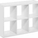 Furinno Cubicle Open Back Decorative Cube Storage Organizer, 6-Cube, White