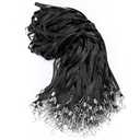 Epakh 200 Pcs Lanyards for ID Name Badge Holder Neck Lanyard Flat with Clips Neck Straps for Office School Nurse (Black)