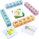 Word Spelling Game, Matching Letter Game for Kids, 20 Wooden Alphabet Blocks with 54 Flashcards, Preschool Learning Activities Toys, Montessori Educational Toys Gifts for Kids Ages 3-8