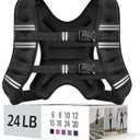 Zeerun Weighted Vest for Women & Men with Reflective Stripe and Adjustable Buckle, Comfortable & Durable Rucking Vest for Walking, Running & Strength Training (24 Lb, Black)