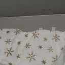 Mr. Pen- Christmas Tree Skirt 24 inches, White Faux Fur Christmas Tree Skirts with Gold Snowflakes, White Tree Skirt