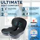 Ergonomic Memory Foam Seat Cushion for Truck Drivers Office Chairs Home Chair Cushion Car Desk Chair Non Slip Pad, Sciatica & Tailbone Pain Relief, Long Sitting Comfort Pad (Grey)
