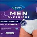 TENA Men Protective Incontinence Underwear for Men, Overnight Max Absorbency, White, XXL, 48 Count (Packaging May Vary)