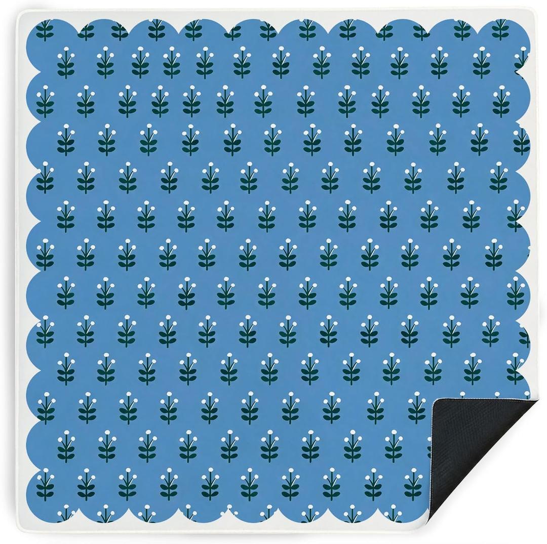 Blue Cottagecore Mahjong Mat - Floral Neoprene Mahjong Mat
Rustic Cottagecore Flower Gaming Mat for Mahjong Poker Card Board Games Dominoes, 31.5 x 31.5in