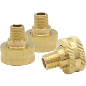 Hooshing 3PCS Garden Hose Adapter 3/4" GHT Female x 1/4" NPT Male Thread Brass Pipe Fittings Connect Garden Pipe Joint Repair Fittings