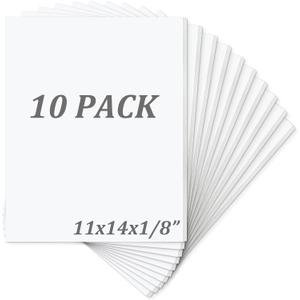 Mat Board Center, Pack of 10 Acid-Free Foam Boards, 11x14 inch White Foam Boards, 1/8" Thick