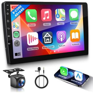 Hodozzy 9" Android 15 Car Stereo Wireless Carplay Android Auto,IPS Touch Screen,GPS, 8 Core, 4G+64G, Mirror Link,WiFi, Bluetooth 5.0, Double Din, FM,RDS,HiFi,SWC, Backup Camera