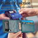 2 x Cases for Galaxy Z Flip 4 Wallet Case, Business Style Premium PU Leather Galaxy Z Flip 4 Card Holders Slim Fit for Women Men Protective Phone Case for Samsung Galaxy Z Flip 4 5G 2022 Green