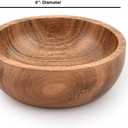 Soup Bowl Acacia Wood Set of 4 For Soups and Pastas, Oven, Wood Bowl Hand- Carved (4" X 4" X 1.5")