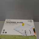 Tempered Glass Cutting Board , Large 12x16 Glass Cutting Board for Kitchen with 4 NonSlip Feet, Heat & Shatter Resistant, Dishwasher Safe, Includes Bonus Sponge & Cloth,Perfect Kitchen GiftClear