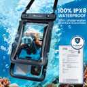 Niveaya Double Space Waterproof Phone Pouch (2-Pack) - IPX8 Phone Case Dry Bag for Beach, Kayak, Cruise Travel Essentials - Compatible with iPhone 17/16/15/14 Pro Max Galaxy S25/S24 Ultra (up to 8.3")