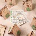 Chunful Wooden Wedding Table Numbers 1-10 for Wedding Reception, 4"x6" Rustic Eucalyptus & Floral Table Number Double-sided Signs for Centerpiece, Banquet, Party Decoration(Flowers Style)