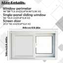 Basement Window,Home Windows Replacment Bathroom Window,Horizontal Sliding Windows,Ventanas para Casa Exterior,White Aluminum Frame Sliding Windows with Screen 15.75 x 23.62 in