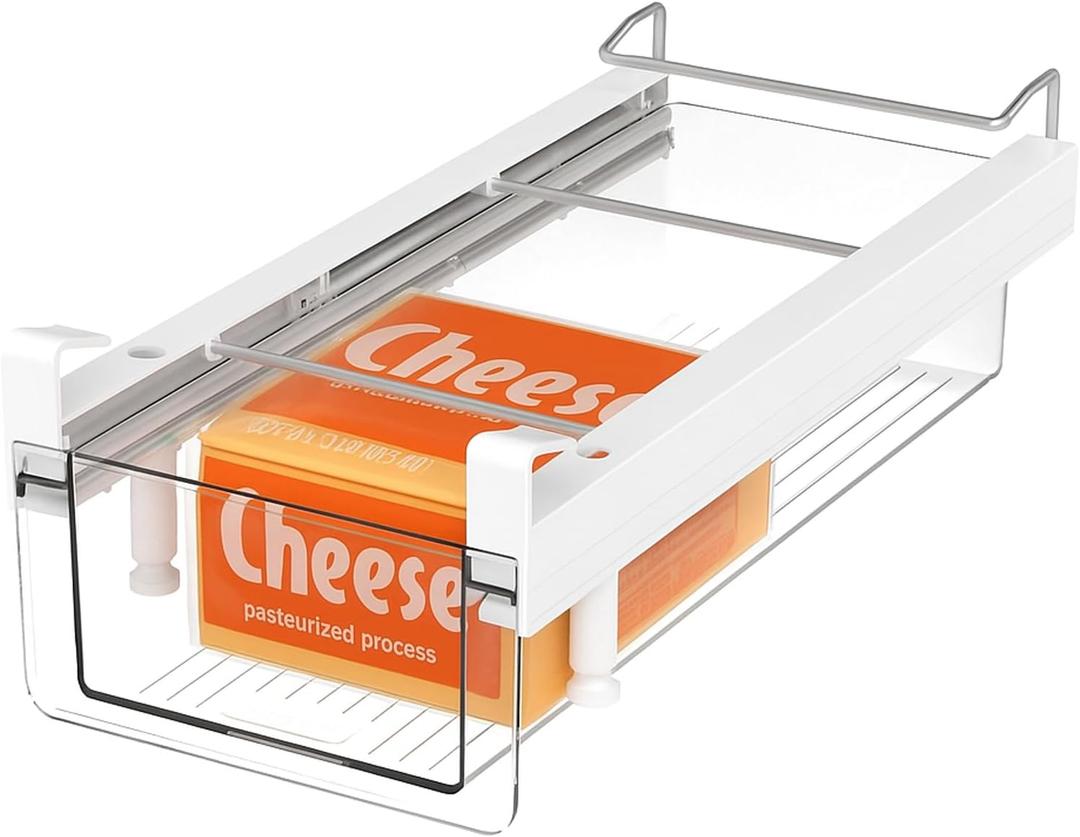 vacane Fridge Organizer Drawer, Clear Plastic Fridge Organizer Bins, Add on Refrigerator Drawer,Fridge Storage Container Under Shelf Holder for Fruit, Vegetable, Meat, Cheese, Easy to Install-M vacane Fridge Organizer Drawer, Clear Plastic Fridge Organizer Bins, Add on Refrigerator Drawer,Fridge Storage Container Under Shelf Holder for Fruit, Vegetable, Meat, Cheese, Easy to Install-M