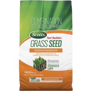 Scotts Turf Builder Grass Seed Bermudagrass with Fertilizer and Soil Improver, Drought-Tolerant, 1 lb.
