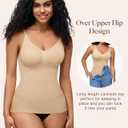 BRABIC Compression Tank Top for Women - Compression Tanks Shapewear Tummy Control Body Shaper V Neck Camisole Tops (X-Large, Beige)