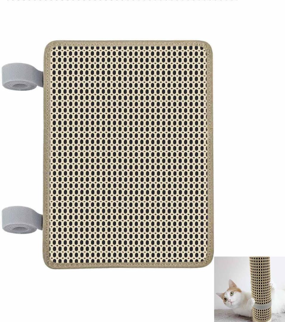 Cat Nail File Scratcher Wrapped Around Cat Scratching Post, 14.81x11.12 Inches, Cat Scratch Pad That Files Nails, Protects Post