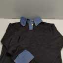 Womens Denim Lapel Sweater Oversized Long Sleeve Button Down Polo Knit Pullover Sweaters 2025 Fall Outfits (Small, Black)