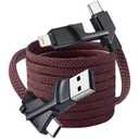 Miger 240W 4 in 1 Charging Cable,6FT USB C to Lightning Cable Braided Fast Charging Multi Chargers for All Devices with USB A/C to C/Lightning for iPhone 17 16 15 14 Pro/MacBook/iPad/Samsung S25 S24