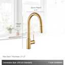 AguaStella AS60BG Brushed Gold Brightly Kitchen Sink Faucet with Pull Down Sprayer Single Handle