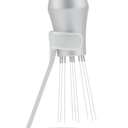 Normcore WDT Distribution Tool with Stand V3, 9 Prong Needle Espresso Stirrer, 18 Needles 0.25mm / 0.3mm Thick Spring Wires, Weiss Distribution Technique, Anodized Aluminum Handle, Silver
