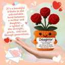 Handmade Gifts for Daughter from Mom, Sentimental Crochet Rose Gift, Mothers Day, Birthday Gift for Daughter Who is A Mom, You're The Best Keepsake