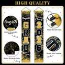 Graduation Decorations Class of 2026,Congrats Grad Porch Banner for Graduation Party Decorations,Backdrop Yard Signs Decor for Any Schools or Grades (Gold)