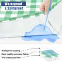 Smiry 5FT Picnic Table Cover with Bench Covers, Elastic Fitted Tablecloth | Waterproof Washable Rectangle Tablecloths ,Buffalo Plaid Tablecloth for Dining, Camping (Sage Green & White, 30" x 60")