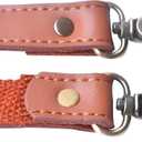 2 x Wento Camel Genuine Leather Purses Straps, Lobster Hook, 24'' x 0.78'', Real Leather Sewing Canvas Backing, Replacement Purse Straps, Handbag Bag Wallet Straps