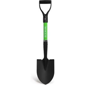 WIKER Beach Shovel,Kids Shovels for Digging,Short Handle Metal Shovel,Small Shovels for Gardening,Camping,Planting,28Inches,Green