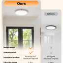 Rechargeable Motion Sensor Ceiling Light with Remote, Battery Operated Shower Light, Cordless LED Light, 3 Color Dimmable, No Wiring Magnetic Mount for Closet, Stairs, Hallway, 2 Pack