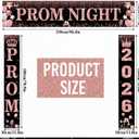 SmoothNovelty 3 Pcs Prom Night Decorations 2026 Graduation Party Supplies Pink Glitter Prom Send off Banner Porch Sign Backdrop for Photoshoot 2026 High School College Graduation Celebrations