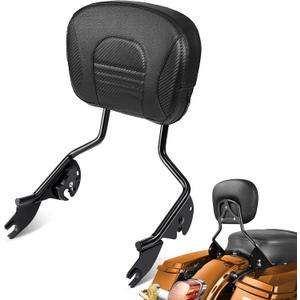 PBYMT Passenger Backrest Sissy Bar, Detachable Rear Backrest, Quick Release Sissy Bar Fit for Harley Davidson Touring Street Glide Road Glide Road King Electra Glide 2009-2024, Gloss Black