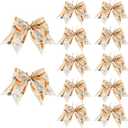 12 Pcs 6 Inch Easter Burlap Carrot Bows Spring Bunny Bow for Gift Wrapping Tree Topper Front Door Party Home Decorations (Bunny/Carrot, 6 Inch)
