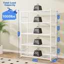 36.4" W Storage Shelves, 5-Tier Metal Shelving Unit with Leveling Feet, 36.4" x 11.8" x 68.3"
