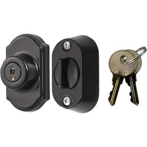 Ideal Security Model 703 Keyed Deadbolt for Storm and Screen Doors, Black