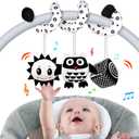 SAMMAS Baby Spiral Hanging Stroller and Car Seat Toys for Babies 0-6 Months Newborn Plush Activity Toys for Bed Bassinet Crib Baby Carrier Gifts (owl)